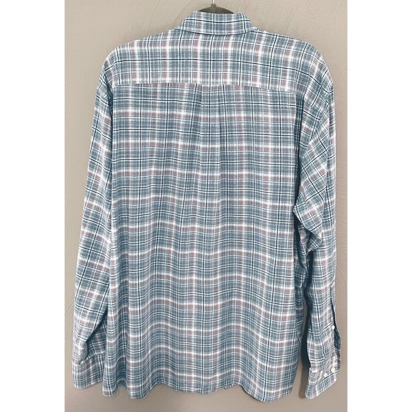 Peter Millar Collection Mens XL Blue Plaid Long Sleeve Button Down Casual Shirt - Picture 7 of 7